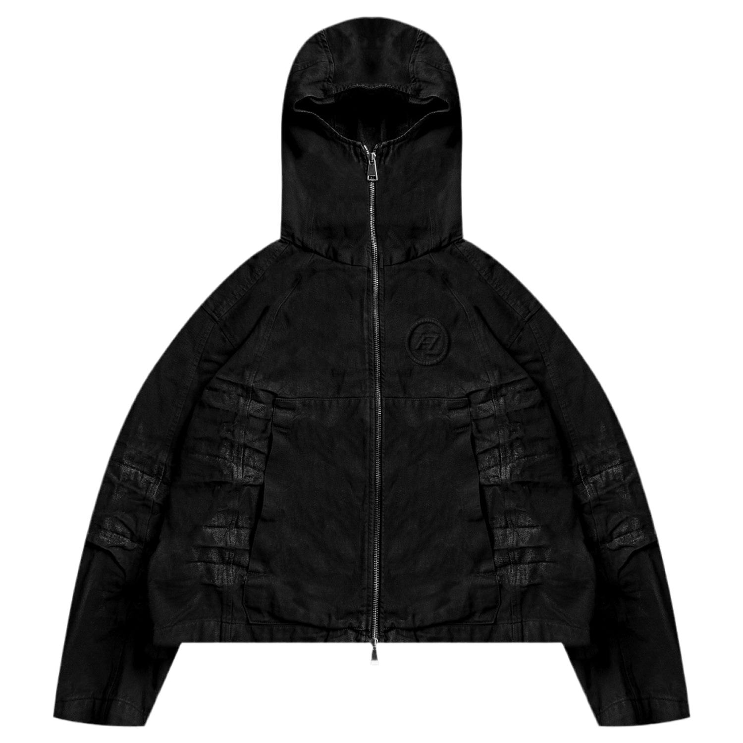Balaclava denim jacket “Carbon black”