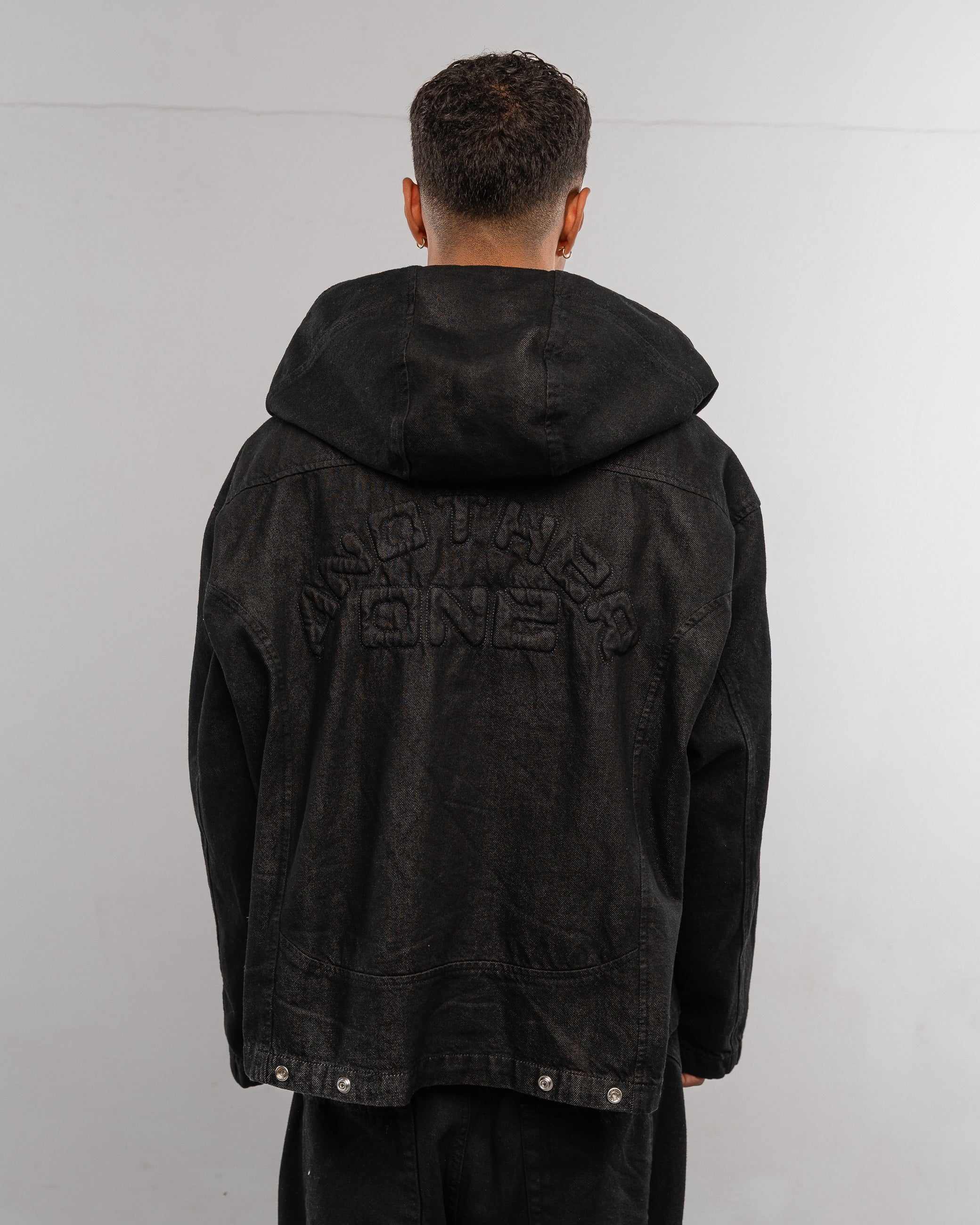 Balaclava denim jacket “Carbon black”