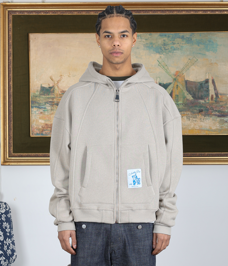 Greige zip hoodie