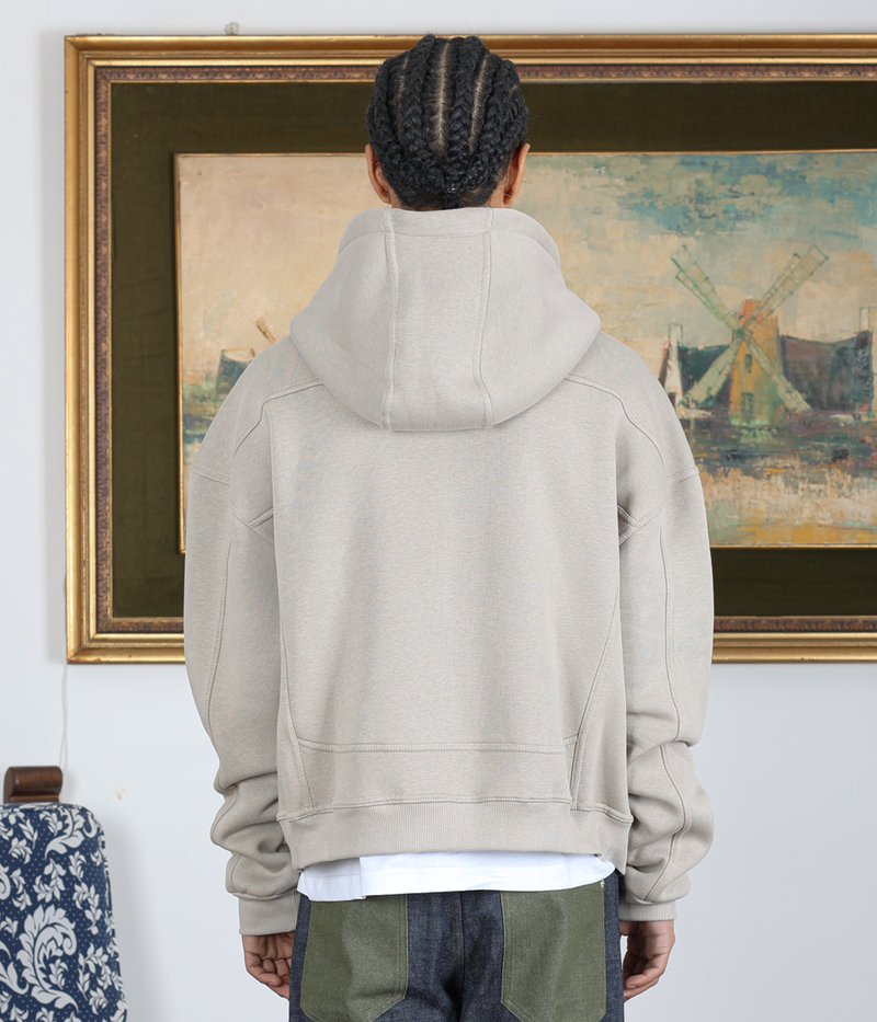Greige zip hoodie
