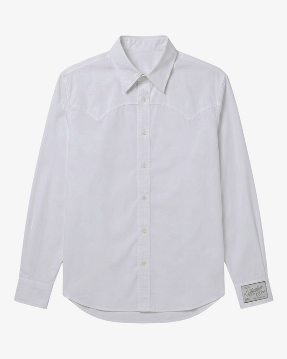 Western Shirt White Red Stitch — Another One SS26