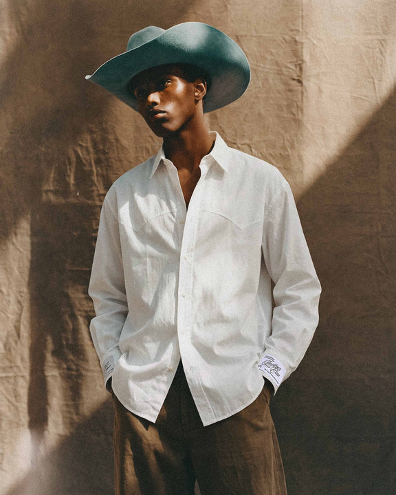 Western Shirt White indossata — Another One SS26